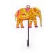 Handpainted Elephant Design Iron Wall Hook with Traditional Indian Art